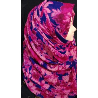 Pink Blossoms Hijab -  Cotton Fabric
